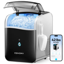 Load image into Gallery viewer, EUHOMY Smart Nugget Ice Maker Countertop, 42lbs/24H, Ready in 7 Mins, Portable Sonic Ice Maker with APP/Alexa Control, Self-Cleaning, Pebble Ice Makers with Hanging Ice Scoop for Home/Office
