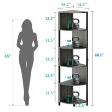 Load image into Gallery viewer, YITAHOME 6-Tier Corner Shelf, 68.8" Tall Industrial Free Standing Corner Bookshelf, 6 Shelf Display Corner Bookcase Open Small Book Shelves for Bedroom, Living Room, Small Space, Charcoal Gray + Black

