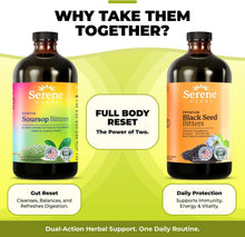 Load image into Gallery viewer, Serene Herbs Soursop Bitters Liquid &amp; Black Seed Bundle – Organic Herbal Guanabana for Digestive Support &amp; Immune Health – Vegan, Non-GMO – 32 oz (16 oz Each), 32 Servings
