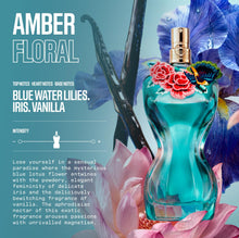Load image into Gallery viewer, Jean Paul Gaultier La Belle Paradise Garden Eau de Parfum for Women - Long Lasting Floral Amber Womens Perfume with Blue Water Lily, Iris &amp; Vanilla - Designer Fragrance Spray, 3.4 oz
