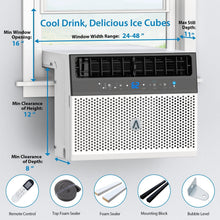 Load image into Gallery viewer, Garvee 8,000 Btu U-Shaped Window Air Conditioner, WiFi &amp; App Control, Ultra Quiet, Enabled Saddle Window AC Unit Cools Up to 350 Sq. ft, Cooling, Dehumidifier, Flexible for Home/Office
