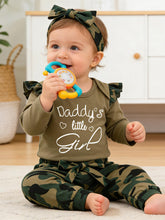 Load image into Gallery viewer, AMAWMW Baby Girl Clothes Set Daddys Little Girl Ruffle Romper Top Camouflage Pants Newborn Infant Baby Girl Outfit (Green 2, 12-18 Months)
