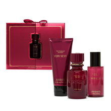 Load image into Gallery viewer, Victoria's Secret Very Sexy 3 Piece Luxe Fragrance Gift Set: 1.7 oz. Eau de Parfum, Travel Lotion &amp; Shimmer Mist
