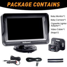 Load image into Gallery viewer, DoHonest Baby Car Camera HD 1080P - Rear-Facing Car Baby Monitor with Night Vision, Adjustable View Angle, Easy Setup, Anti-Glare Display, Safety for Kids &amp; Infants
