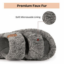 Load image into Gallery viewer, EverFoams Womens Fuzzy Open-toe Slippers Soft Comfy Memory Foam Indoor House Shoes Cool Gray,7-8 US
