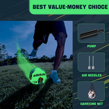 Load image into Gallery viewer, Soccer Balls Size 5,Glow in The Dark Official Size Soccer Ball,Indoor/Outdoor Light Up Training Ball with Pump and Needles,Street Ball Game for Men
