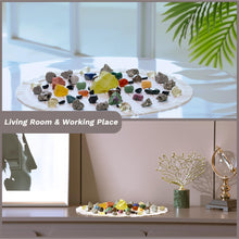 Load image into Gallery viewer, Oletiacisi 38 Pcs Crystals and Healing Stones. 65 oz Healing Crystal Set for Meditation, Crystal Collection, Decor. Oletiacisi Crystal Abundance Set. Sacred Geometric mat Help Setup a Crystal Grid

