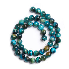 Load image into Gallery viewer, 6mm 60PCS Peacock Blue Tiger Eye Stone Beads Natural Crystal Spacer Loose Beads for Jewelry Making DIY Bracelet Semi Precious 1 Strand 15 inches
