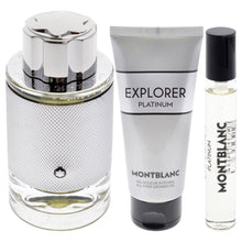 Load image into Gallery viewer, Mont Blanc Explorer Platinum Set 3.4oz EDP &amp; .25oz EDP &amp; 3.4oz SG
