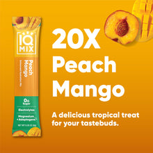Load image into Gallery viewer, IQMIX Sugar Free Electrolytes Powder Packets - Hydration Supplement Drink Mix with Keto Electrolytes, Lions Mane, Magnesium L-Threonate, and Potassium Citrate - Peach Mango (20 Count)
