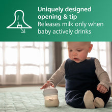 Load image into Gallery viewer, Philips Avent Natural Glass Baby Bottles with Natural Response Nipples (Slow Flow, Flow 2), 4oz, 4-Pack, SCY910/04
