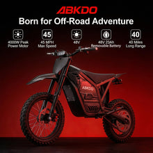 Load image into Gallery viewer, ABKDO 4000W Peak Electric Dirt Bike for Teens Adults，45 MPH，40 Miles Range
