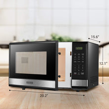 Load image into Gallery viewer, BLACK+DECKER Microwave Oven Countertop, 1.1 Cu.Ft, 1000W, Stainless Steel
