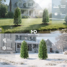 Load image into Gallery viewer, 3FT Artificial Cedar Topiary Trees (2 Pack) - UV Resistant Fake Evergreen Shrubs with Extra Dense Foliage, Realistic Potted Faux Plants for Front Porch &amp; Garden Decor
