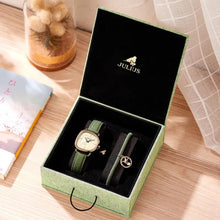 Load image into Gallery viewer, Valence Womens Watches, 2025 Italian Genuine Leather Small Face Wristology Watches for Women, Valentine&#39;s Day Gift Fashion Ladies Watch, Advanced Texture Dial Watches with Green Cloth Strap
