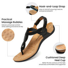 Load image into Gallery viewer, Athlefit Womens Black Orthopedic Arch Support Sandals Casual Summer Walking Adjustable Thong Sandals for Women Size 7.5
