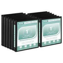 Load image into Gallery viewer, SUIN1-Inch 3-Ring-Binder, Customizable Clear View Cover, for US Letter Size 8-1/2 x 11'', Perfect for Office/School (Black - 12 Packs)
