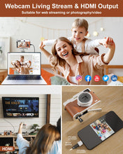 Load image into Gallery viewer, 5K Digital Camera for Photography and Video, 48MP Dual Camera Autofocus Vlogging Camera for YouTube with Viewfinder,16X Digital Zoom, Anti Shake, Compact Travel Camera with 32GB SD Card 2 Batteries
