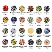 Load image into Gallery viewer, GangGangHao 960pcs Natural Stone Beads Crystals Round Genuine Real Stone Beading Loose DIY Gemstone for Bracelet Jewelry Making(6mm,24 Color)
