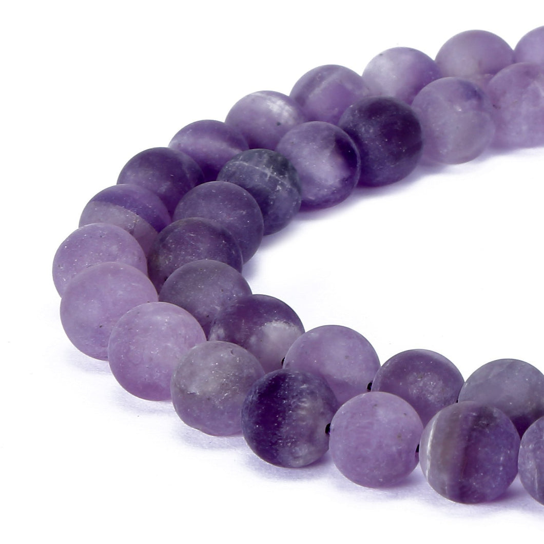 Gorgeous Natural Fushia Drusy Agate Gemstone Matte Round Loose Beads for Jewelry Making (6MM, Purple Amethyst)