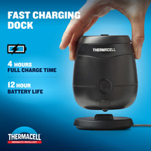 Load image into Gallery viewer, Thermacell E-ZoneGuard Patio Max Rechargeable Mosquito Repeller with 20-Foot Zone of Scientifically Proven Outdoor Protection; 12-Hr Battery; 36-Hr Refill; Bug Spray Alternative; Fast Charging Dock

