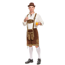 Load image into Gallery viewer, Spooktacular Creations Halloween Men Oktoberfest Costume Set, Lederhosen Men with German Bavarian Hat, Beer Costume, Adults Halloween Brown Outfit for Beer Festival Party (X-Large)

