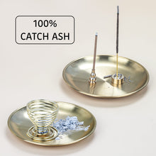 Load image into Gallery viewer, ZenBless 5 in 1 Incense Burner, Palo Santo Holder, Sage Holder, Incense Holder for Incense Sticks/Coil Incense/Incense Cones, 5.5 inches Brass Ash Catcher for Meditation Yoga Room
