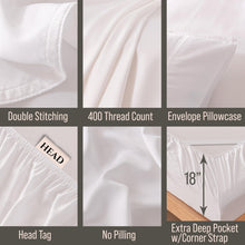 Load image into Gallery viewer, Bella Coterie Luxury Bamboo Viscose Queen Size Sheet Set | 100% Organically Grown | Ultra Soft | Cooling for Hot Sleepers | 18" Deep Pocket [White]
