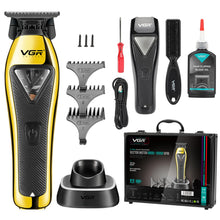 Load image into Gallery viewer, VGR 994 Vector Motor Hair Trimmer for Men, 10000 RPM Professional Hair Clippers Beard Trimmer, DLC T Blade Trimmers for Barbers, Cordless Zero Gapped Line Up Clippers with Metal Body, Travel Case
