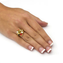 Load image into Gallery viewer, PalmBeach Yellow Gold-plated Genuine Gemstone and Crytal Cluster Ring Sizes 5-10 Size 9
