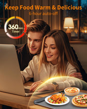 Load image into Gallery viewer, Food Warming Mat, Electric Warming Tray with 6 Level Temperature Settings,6 Hours Timer, Graphene Rapid Heating, Auto Shut-Off, Roll Up Food Warmer for Buffets Party, Countertop,Gatherings
