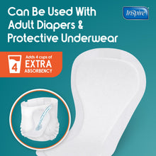 Load image into Gallery viewer, Inspire Ultra Absorbency Incontinence Booster Pads | Absorbs Over 4 Cups! | for Women or Men, Adhesive Strip Use in Incontinence Underwear and Diapers Leak-Free (22 Count)
