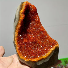 Load image into Gallery viewer, Orange Crystal Geode Cluster 200-300g (5-10cm) - Natural Rock Cluster for Home Office Decor, Spiritual Healing Stone with Unique Texture (0.44-0.6lb)
