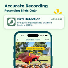 Load image into Gallery viewer, TT Nature Bird Feeder with Camera Solar Powered, Upgraded 1.5L Smart Bird Feeder Camera for Bird Watching, Auto Capture &amp; Instant Real-time Notifications, Ideal Gift for Bird Lovers
