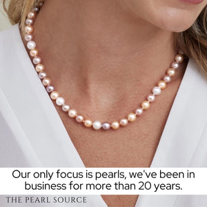 The Pearl Source 14K Gold 7-8mm AAAA Quality Multicolor Freshwater