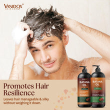Load image into Gallery viewer, VANIDOX Batana Oil Shampoo and Conditioner Set – Biotin &amp; Niacinamide Infused – Sulfate-Free, Paraben-Free – Moisturizing &amp; Strengthening Hair Care for All Hair Types – 2 x 16 fl oz
