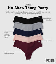 Load image into Gallery viewer, Victoria's Secret PINK Women's No Show Thong Underwear, Panties for Women, 7 Day Holiday, (M)
