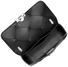 Load image into Gallery viewer, Michael Kors Tribeca Small Convertible Chain Shoulder Bag, Silver-Tone Hardware/Woven Leather/Black
