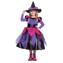 Load image into Gallery viewer, Disguise Girl's Pink &amp; Purple Witch Child Costume, Sorceress Dress Tutu &amp; Top Hat for Halloween Dress Up &amp; Spooky Cosplay M
