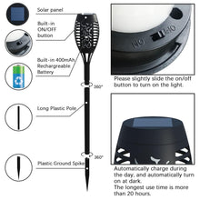 Load image into Gallery viewer, AOUNQ Solar Torch Lights Outdoor Flickering Flame for Halloween Decorations
