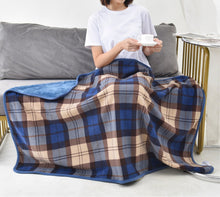 Load image into Gallery viewer, Krorifiu Fleece Wearable Blanket,Office Blankets Desk Chair Wrap Shawl Poncho Throw,Comfy Warm Lap Bed Sofa Travel Cape Cover (13blue Coffee)
