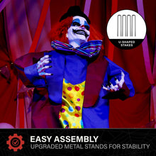 Load image into Gallery viewer, Haunted Hill Farm 5.9-Ft. Clown Halloween Animatronic
