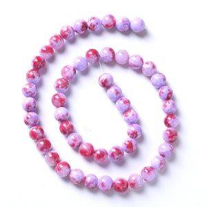 12MM 32PCS Purple Red Persian Jade Spacer Loose Beads for Jewelry Making DIY Bracelet Necklace