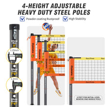 Load image into Gallery viewer, Professional Volleyball Net Set for Backyard Beach,Outdoor Height Adjustable Volleyball Net System with Heavy Duty Poles, Durable Net, PU Volleyball &amp; Pump, Carry Bag
