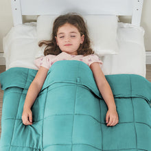 Load image into Gallery viewer, yescool Weighted Blanket (10 lbs, 41" x 60", Teal) Cooling Heavy Blanket, Perfect for 90-110 lbs, Breathable Throw Blanket Gifts with Premium Glass Bead, Machine Washable
