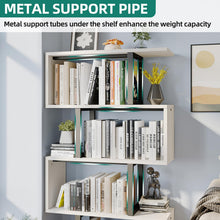 Load image into Gallery viewer, YITAHOME 5-Tier Bookshelf, S-Shaped Z-Shelf Bookshelves and Bookcase, Modern Freestanding Multifunctional Decorative Storage Shelving for Living Room Home Office, Cream White
