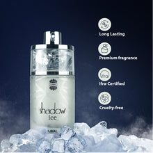 Load image into Gallery viewer, Ajmal Shadow Ice Eau de Parfum 3.4 oz / 100 ml – Fresh Long-Lasting Unisex Perfume | Citrus, Neroli, Jasmine, Musk &amp; Sandalwood | Premium Summer Fragrance from Dubai
