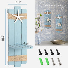 Load image into Gallery viewer, SOMTO Beach Starfish Wall Candle Sconces Decor,Ocean Themed Wall-Mount Candle Holders, Coastal Farmhouse Nautical Rustic Decorations for Bathroom, Living Room, Dining Room and Office, Set of 2
