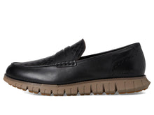 Load image into Gallery viewer, Cole Haan Men&#39;s Zerogrand Remastered Penny Loafers, Black Stamped/Lava/Irish Coffee, 9.5
