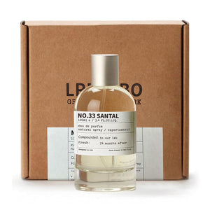 LRERABO No.33 SANTAL Sandalwood Parfum Spray - 3.4 Fl oz Unisex, Iconic New York Scent, Long Lasting Fragrance Natural and Vegan & Hypoallergenic for Men and Women